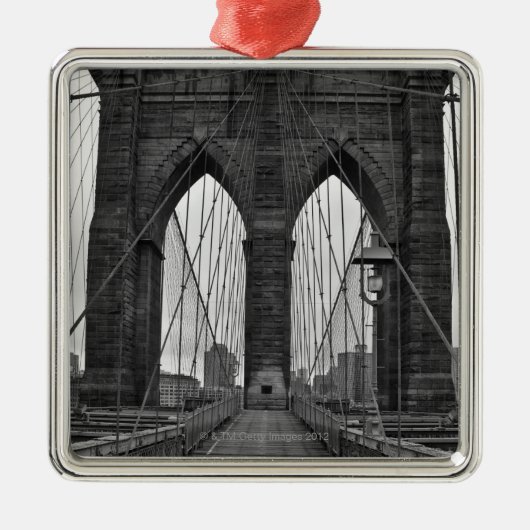 De Brooklyn Bridge in New York City Metalen Ornament (Voorkant)