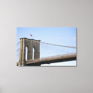 De Brooklyn Bridge in New York City, New Canvas Afdruk