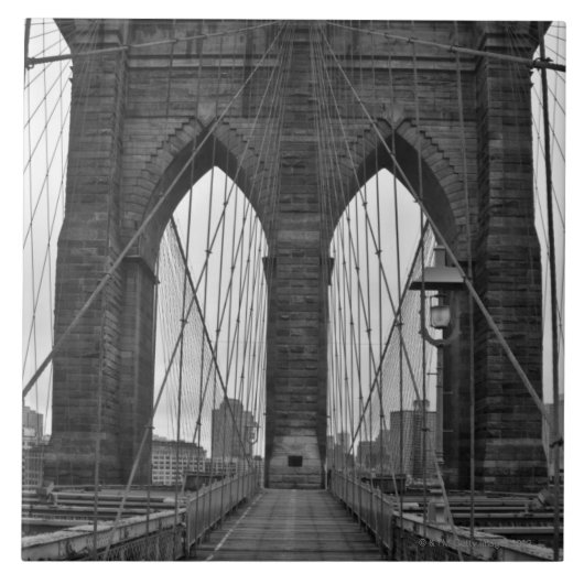 De Brooklyn Bridge in New York City Tegeltje (Voorkant)