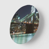 De Brooklyn Bridge - Kleur Ronde Klok (Hoek)