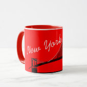 De Brooklyn Bridge New York Design Mok (Voorkant links)