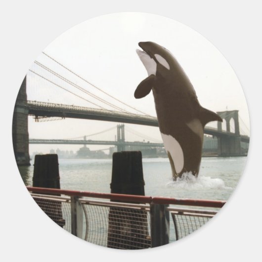 De Brooklyn Bridge-Sticker springen Ronde Sticker (Voorkant)