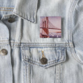 De Brooklyn Bridge Vierkante Button 5,1 Cm (In situ)