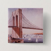 De Brooklyn Bridge Vierkante Button 5,1 Cm (Voorkant)