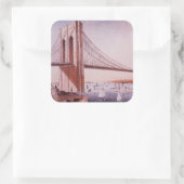 De Brooklyn Bridge Vierkante Sticker (Tas)