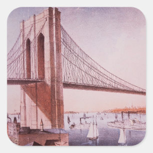 De Brooklyn Bridge Vierkante Sticker