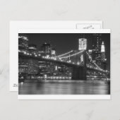 De Brooklyn Bridge - zwart en wit Briefkaart (Voorkant / Achterkant)