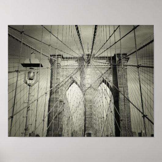 De Brooklyn-brug in zwart-wit, klein Poster (Voorkant)