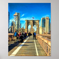 De Brooklyn Brug van Manhattan lopen, NYC
