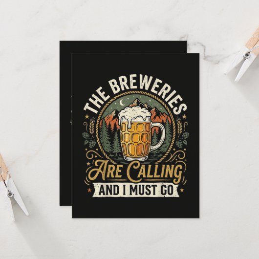 De brouwerijen roepen en ik moet gaan kaart (Voorkant / Achterkant in situ)