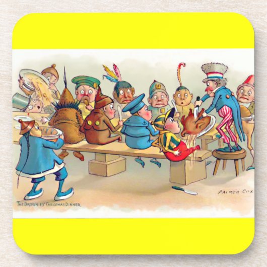De Brownie's kerstdiner Bier Onderzetter (Voorkant)