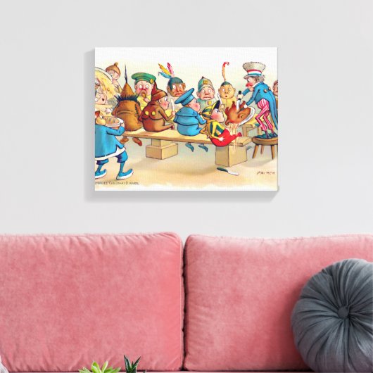 De Brownie's kerstdiner Canvas Afdruk (Insitu (Woonkamer))