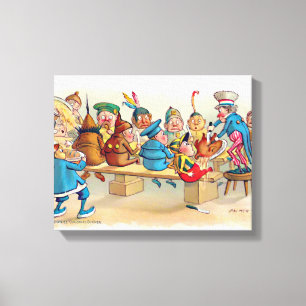 De Brownie's kerstdiner Canvas Afdruk