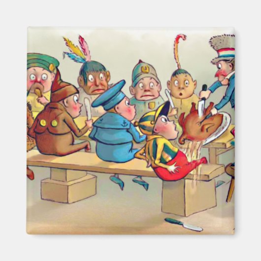 De Brownie's kerstdiner Magneet (Voorkant)