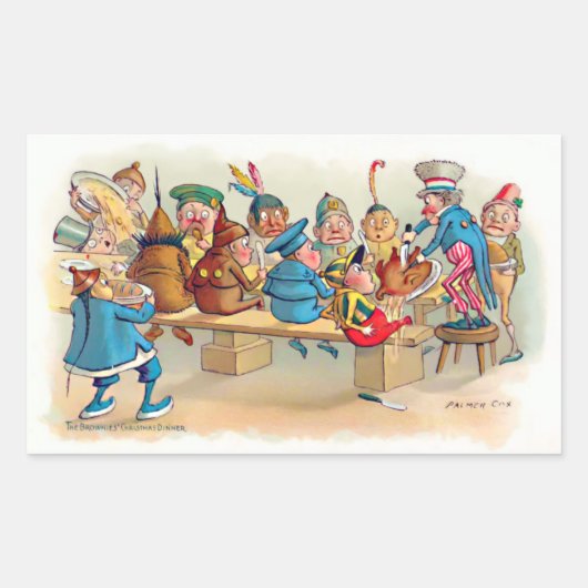 De Brownie's kerstdiner Rechthoekige Sticker (Voorkant)