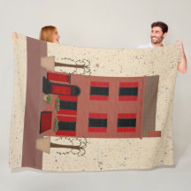 De Brownstone Met Geplante Bomen Fleece Deken