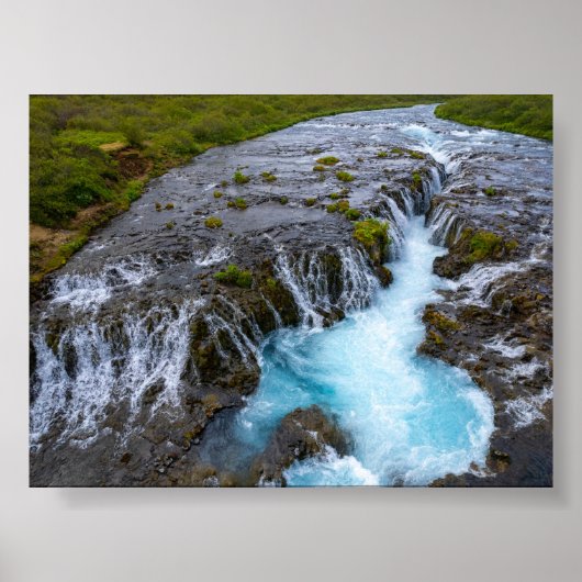 De Bruararfoss-waterval in IJsland Poster (Voorkant)
