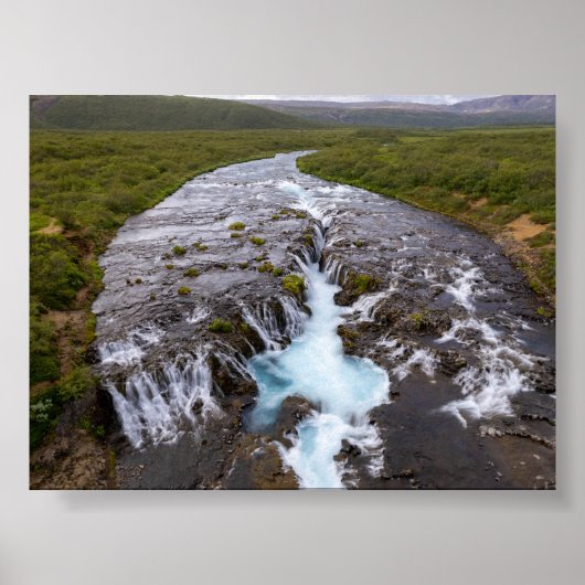 De Bruararfoss-waterval in IJsland Poster (Voorkant)