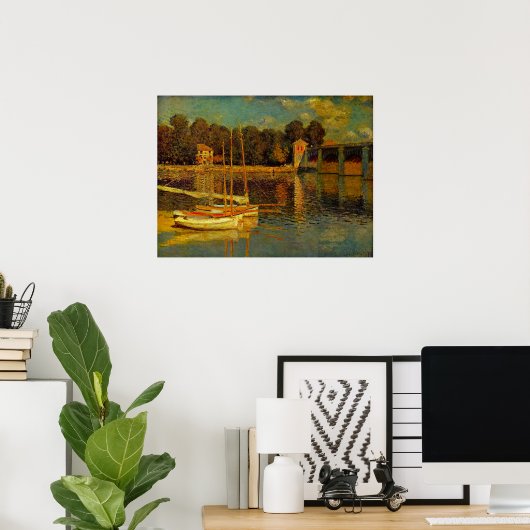 De brug bij Argenteuil door Claude Monet Poster (Thuiskantoor)