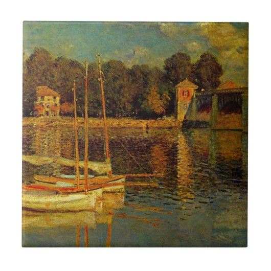 De brug bij Argenteuil door Claude Monet Tegeltje (Voorkant)