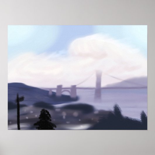 De brug bij de schemering poster (Voorkant)