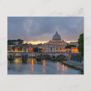 De brug Heilige Peter Basilica Rome Italië van Briefkaart