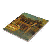 De brug in Argenteuil door Claude Monet Tegeltje (Zijkant)