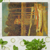 De brug in Argenteuil door Claude Monet Theedoek (Gevouwen)