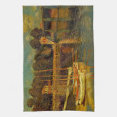 De brug in Argenteuil door Claude Monet Theedoek (Verticaal)