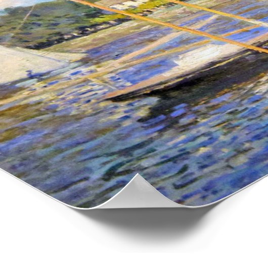 De brug in Argenteuil, Monet Poster (Hoek)