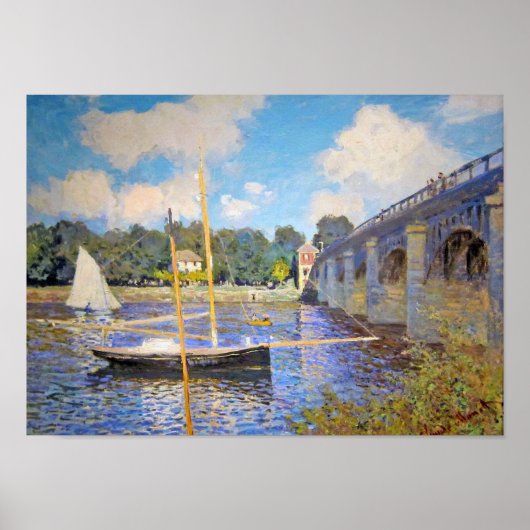 De brug in Argenteuil, Monet Poster (Voorkant)