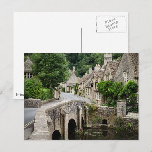 De brug in Castle Combe, briefkaart van het Vereni (Voorkant / Achterkant)