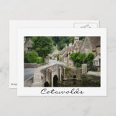 De brug in Castle Combe, de witte-grenskaart van h Briefkaart (Voorkant / Achterkant)