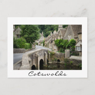 De brug in Castle Combe, de witte-grenskaart van h Briefkaart