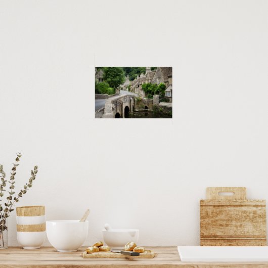 De brug in Castle Combe, poster van het Verenigd K (Keuken)