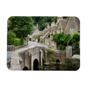 De brug in Castle Combe, UK rechthoekige magneet