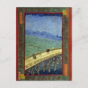 De brug in de Regen (na Hiroshige) Van Gogh Briefkaart