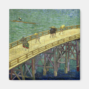 De brug in de Regen (na Hiroshige) Van Gogh Magneet