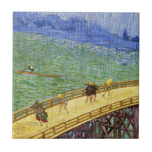 De brug in de Rijn Vincent van Gogh. Tegeltje (Voorkant)