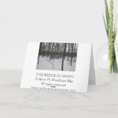 De brug in de sneeuw feestdagen kaart (Achterkant)