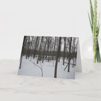 De brug in de sneeuw feestdagen kaart