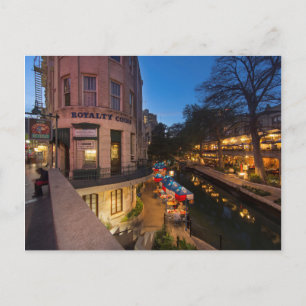 De brug in Dusk in het centrum van San Antonio 2 Briefkaart