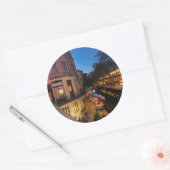 De brug in Dusk in het centrum van San Antonio 2 Ronde Sticker (Envelop)