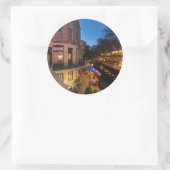 De brug in Dusk in het centrum van San Antonio 2 Ronde Sticker (Tas)