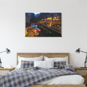 De brug in Dusk in het centrum van San Antonio Canvas Afdruk (Insitu (Slaapkamer))