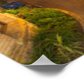 De brug in Dusk in het centrum van San Antonio Poster (Hoek)