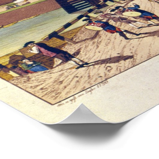 De brug in Leopoldstadt, Wenen, 1780 Poster (Hoek)