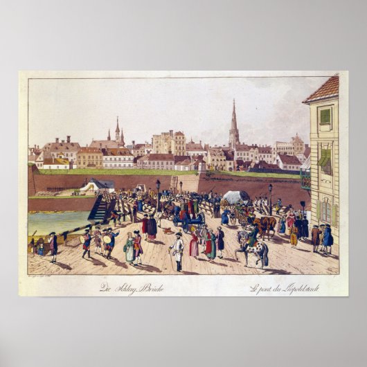 De brug in Leopoldstadt, Wenen, 1780 Poster (Voorkant)