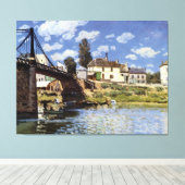 De brug in Villeneuve-la-Garenne Canvas Afdruk (Insitu (Houten vloer))