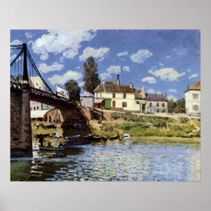 De brug in Villeneuve-la-Garenne Poster